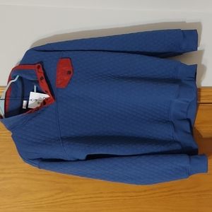 Zyia Active Blue Quilted Snap Sweatshirt